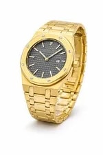 Audemars Piguet — Audemars Piguet Royal Oak Gold Gray Tapisserie Dial Date Indicator — Watch — resale