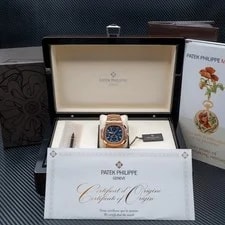 Unworn Patek Philippe Nautilus 5990/1R Travel Time Chronograph Blue Dial 3
