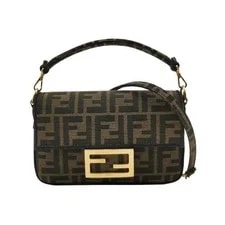 Fendi — Fendi Baguette Buckle Logo Pattern Magnetic Flap - Excellent #1P9OBXE — Handbag — resale