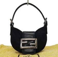 Fendi — Fendi Mini Croissant Mini Mamma Baguette Cotton — Handbag — resale