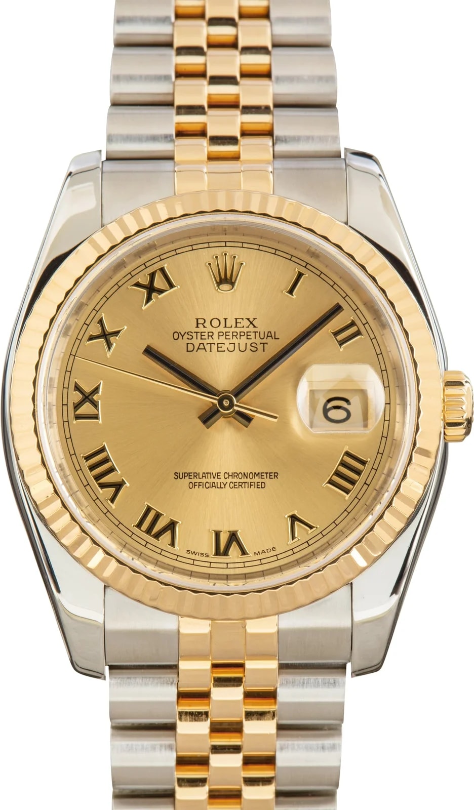 Rolex Datejust 36 Champagne Roman Dial Ref 116233 4