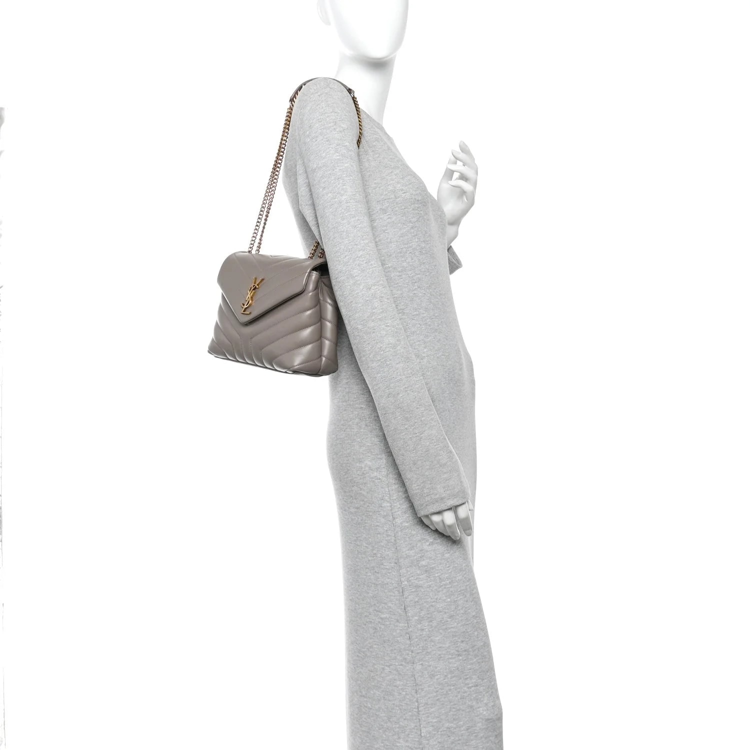 Y Small Loulou Chain Satchel Greyish 2