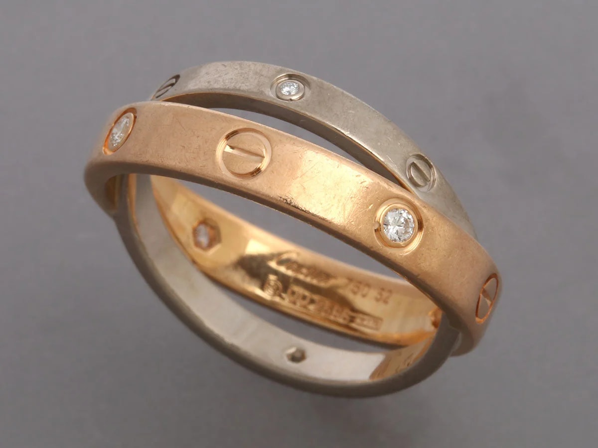 Cartier 18K Rose Gold and White Gold Double Love 3