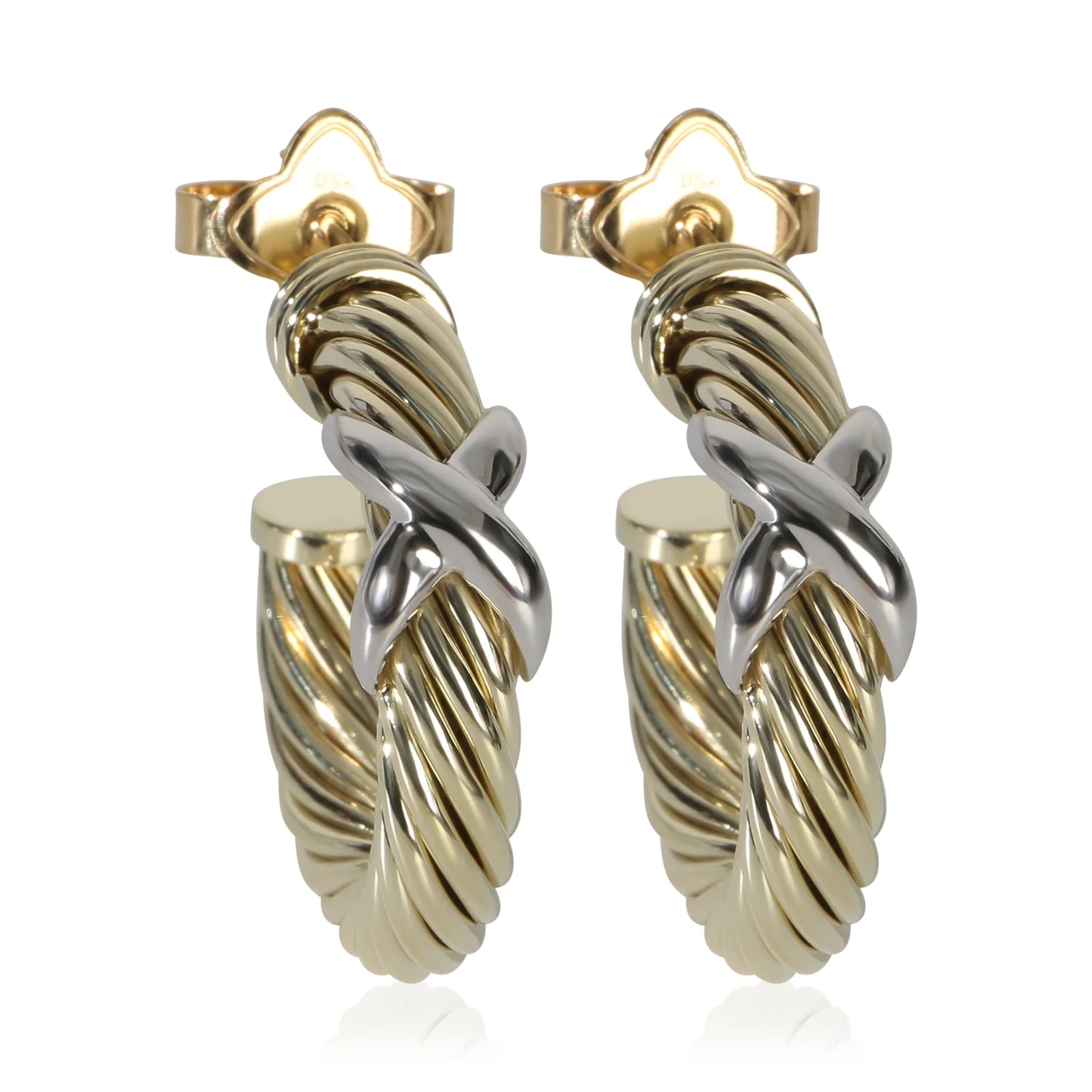 David Yurman — David Yurman White Gold & Cable X Hoop 14k — Jewelry — resale