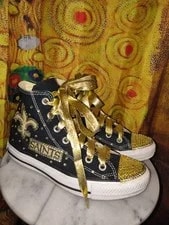 Converse — Saints One of A Kind & Bling Converse Size 5 HTF — Sneaker — resale