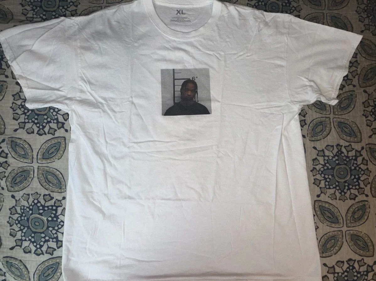 Travis Scott — Free the Rage Mugshot T-Shirt — streetwear — resale