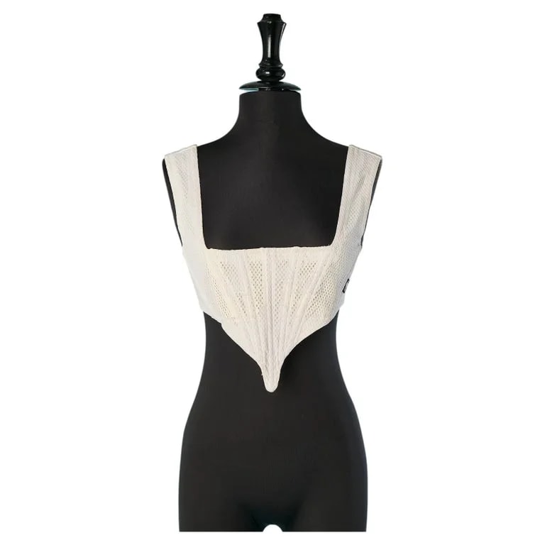 Gaultier Jeans — Painted Cotton Boned Bustier With Back Laces Gaultier Jeans — Clothing — resale
