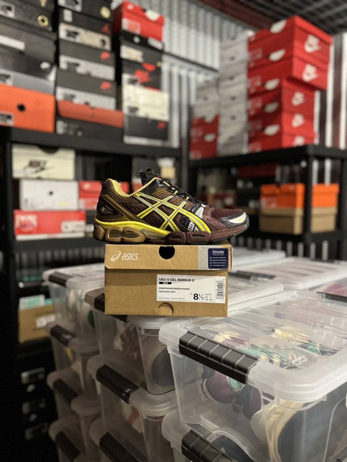 Asics — Asics UB3-S Gel Nimbus 9 Kiko Kostadinov Rum Raisin — Sneaker — resale