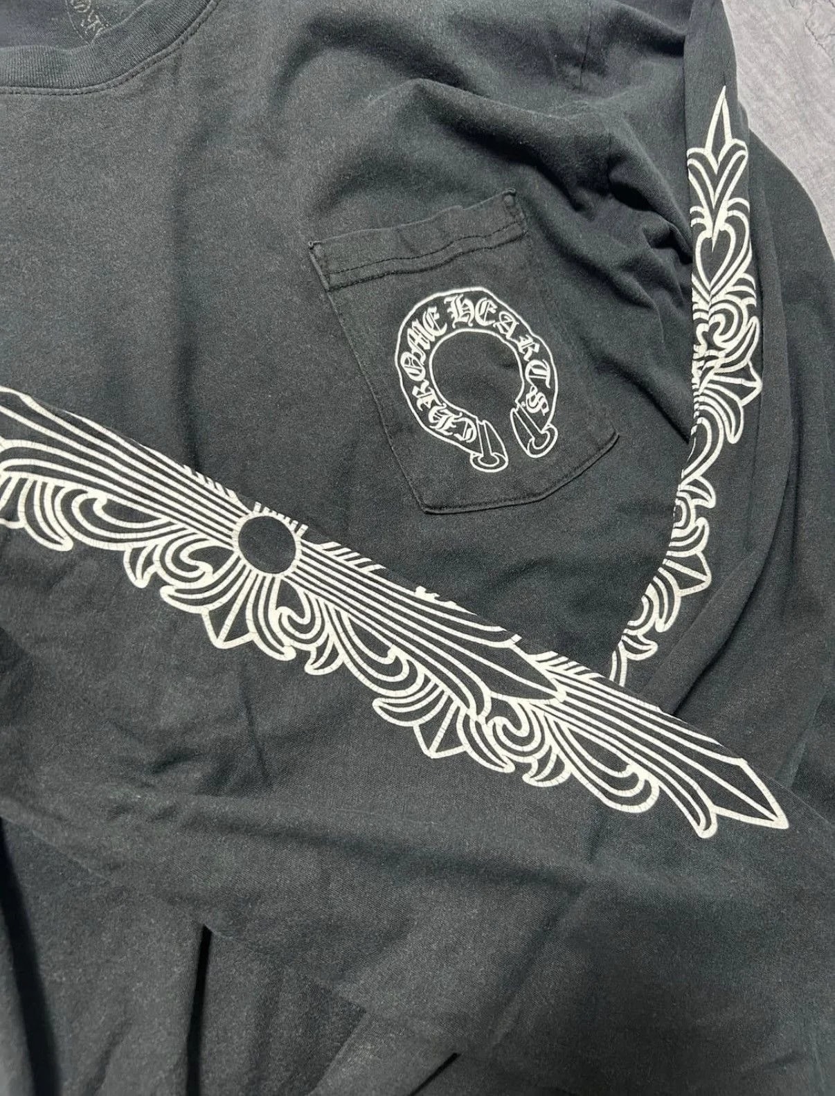 Chrome Hearts — Hearts Horse Shoe Floral Long Sleeve T Shirt — streetwear — resale