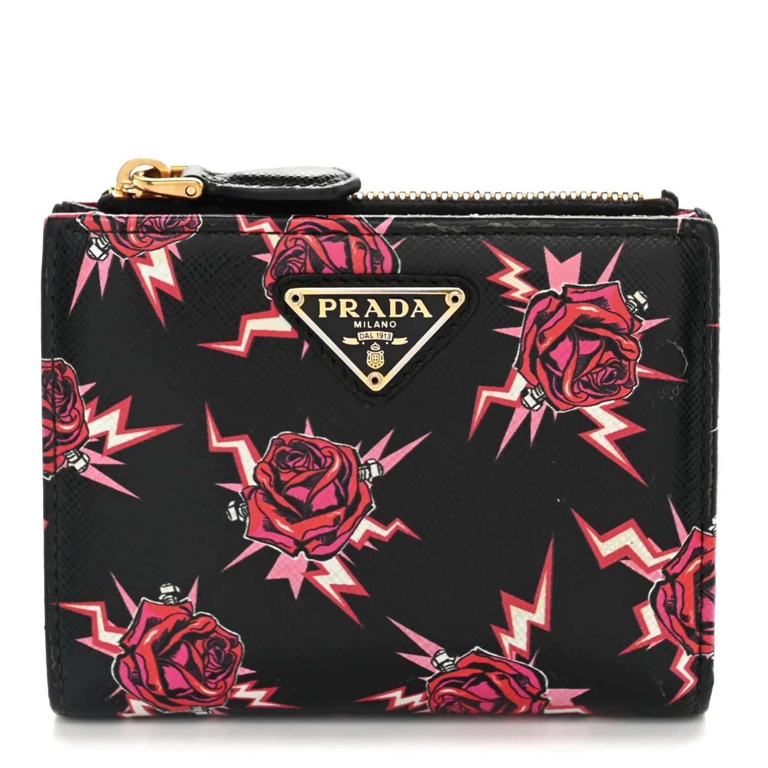 Prada — X Universal Studios Frankenstein Zip Top Compact Wallet Lacca — Accessory — resale
