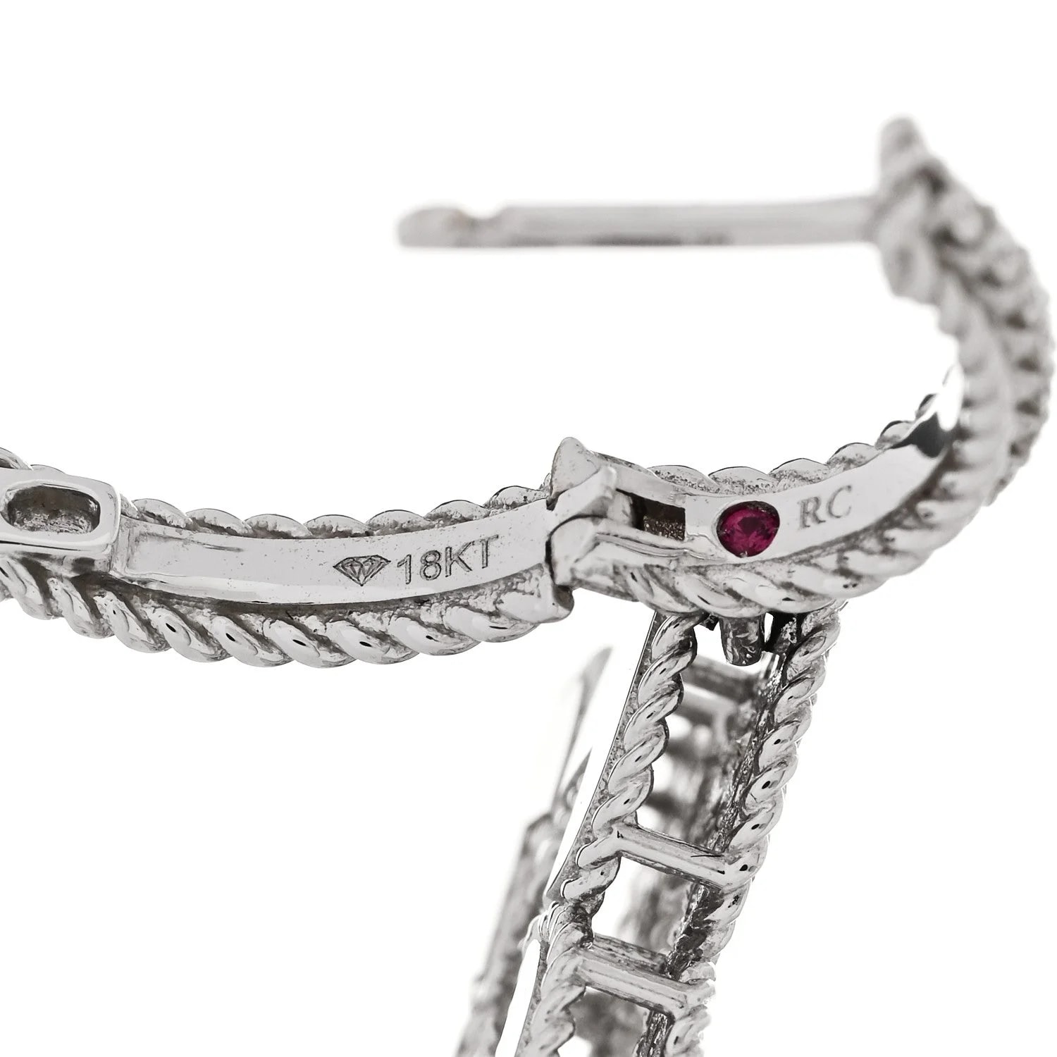 18K White Gold Venetian Princess Pave Flower Drop 4