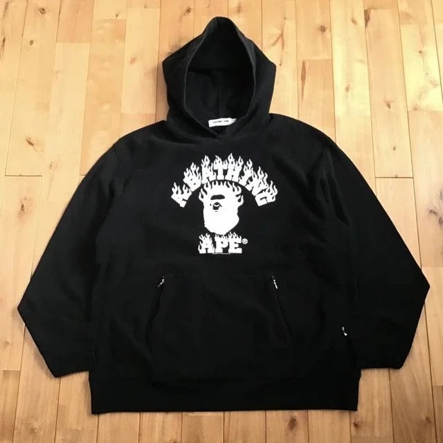 BAPE — Bape Fire College Logo Pullover Hoodie A Bathing Ape Nigo — streetwear — resale