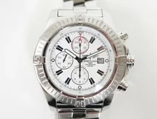 Breitling Super Avenger A13370 Chronograph Date Automatic White w/Warranty 2