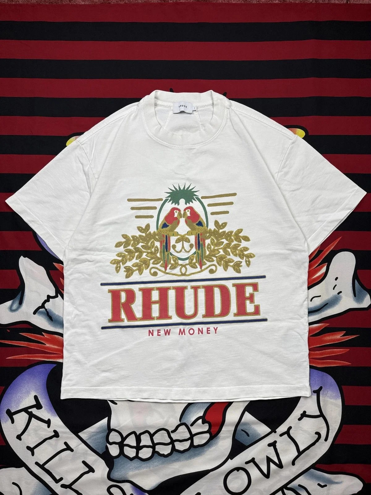 Rhude — Rhude Parakeet New Money Casual F1 Tshirt — streetwear — resale