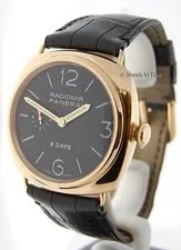 Panerai Radiomir 8 Day 18K Rose Gold Black Dial / Box G Pam00197 2