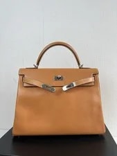 Auth Hermes Kelly 32 HW Top Handle Rank AB 2
