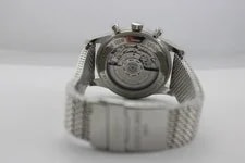 2012 Breitling Transocean Chronograph Silver Steel AB015212/G724 43mm B&P 2