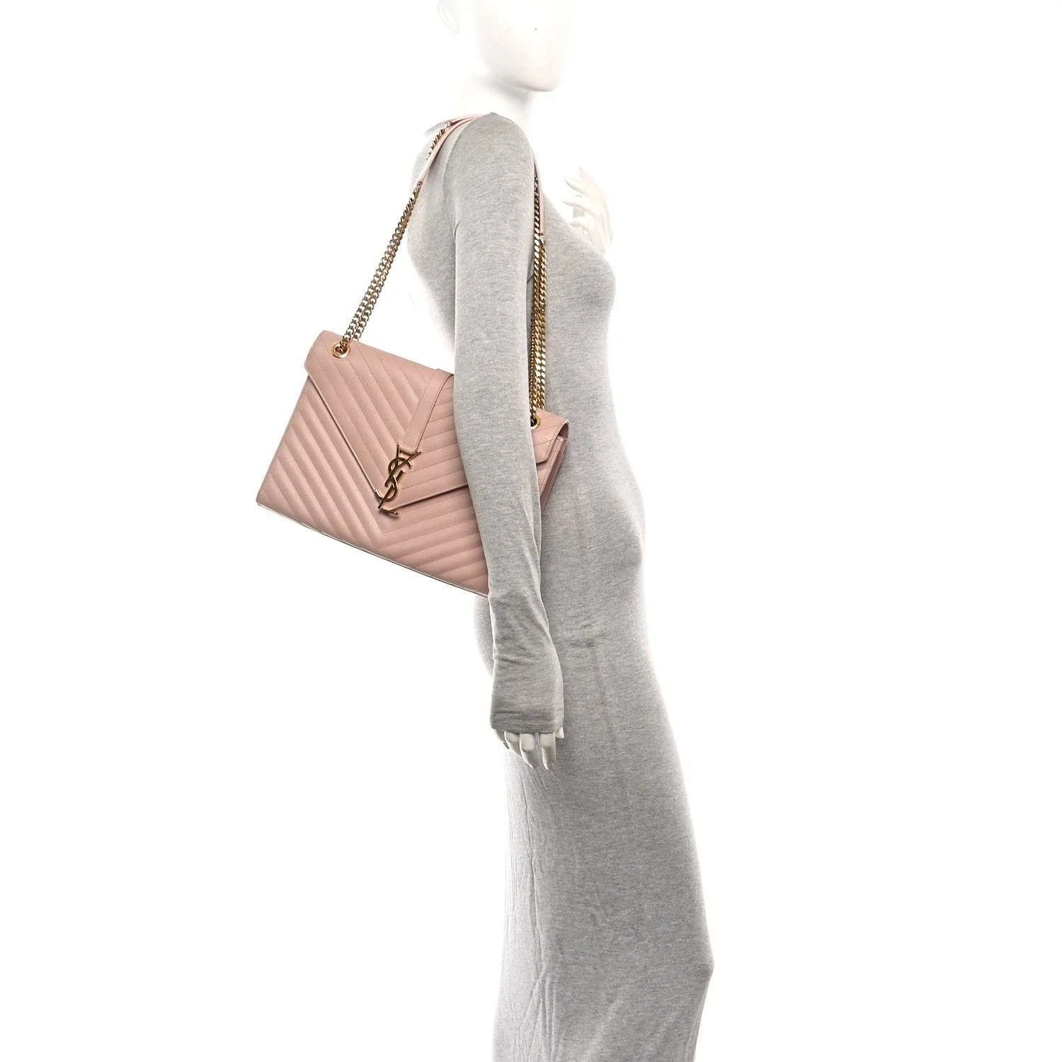 Grain de Poudre Chevron Large Satchel Pale 2