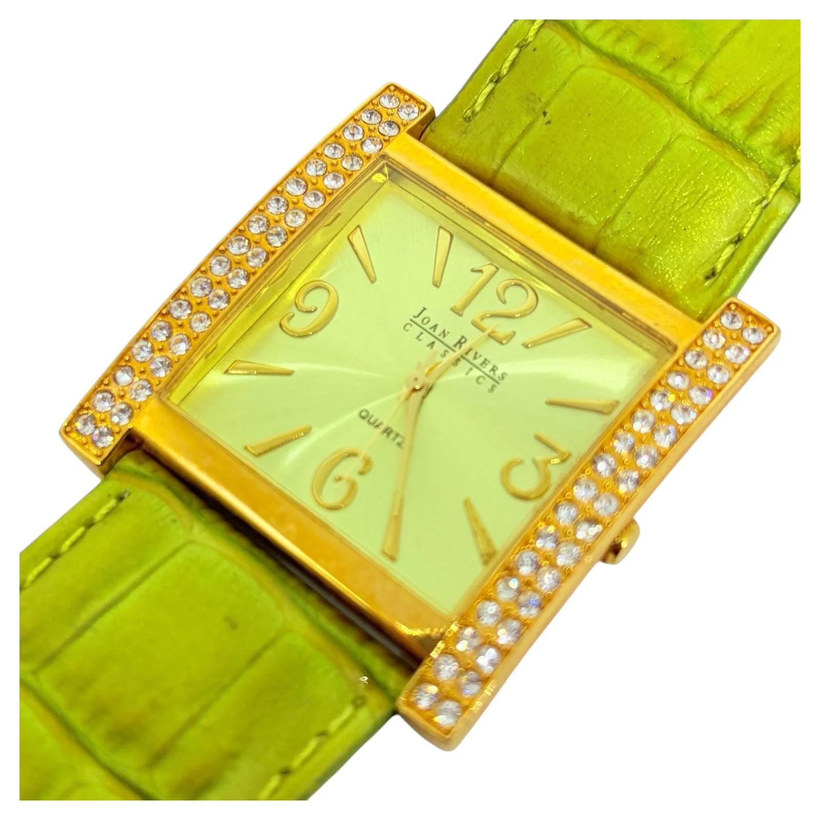 Joan Rivers Signed Gold Tone Crystals Genuine Leather 2