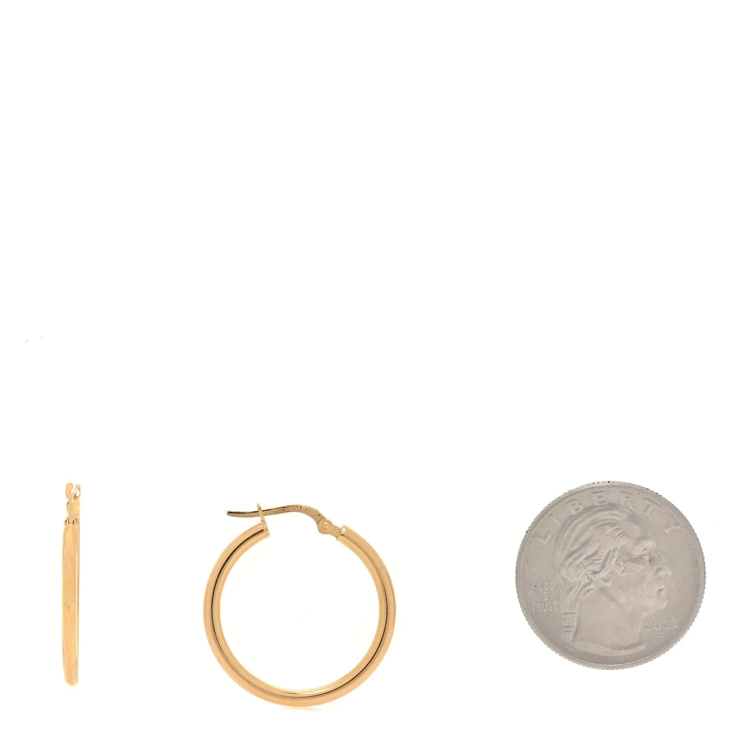 18K Yellow Gold 25mm Hoop 2