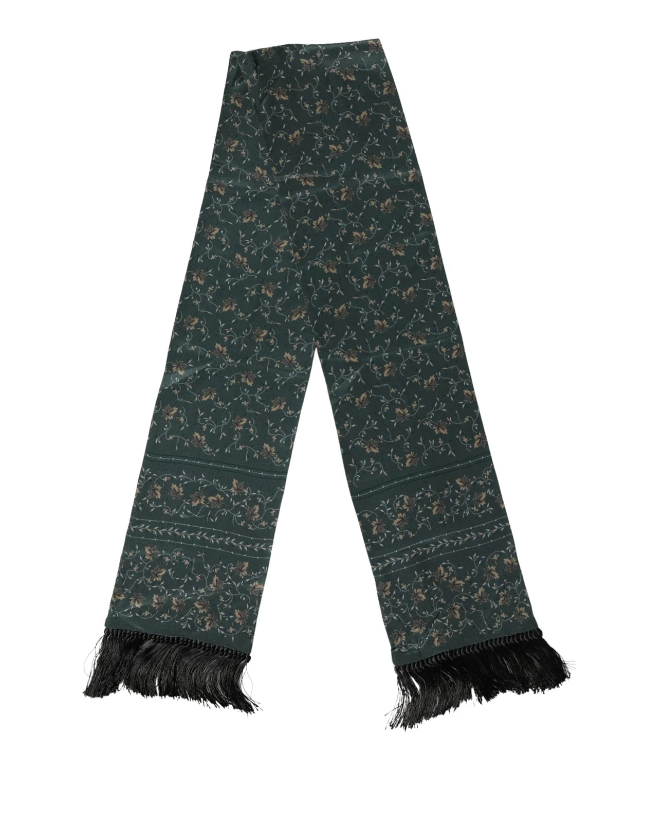 Dolce & Gabbana Floral Pattern Fringed 135cm X 16cm Scarf 4