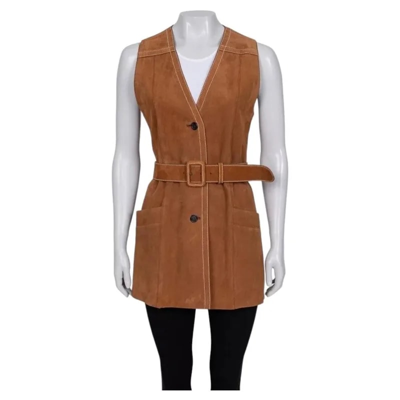 Prada Long Vest With Belt