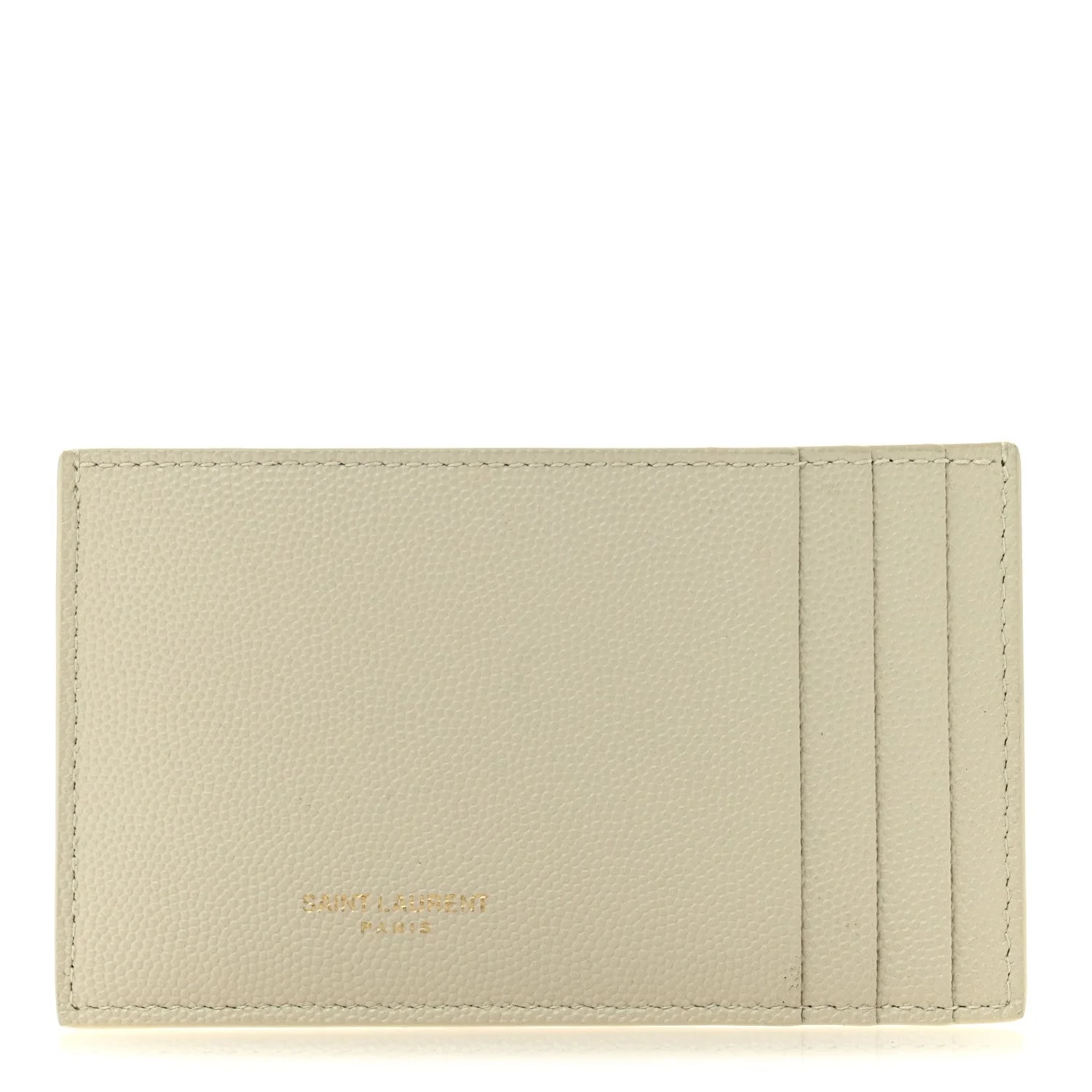 Saint Laurent — Grain de Poudre Uptown Chain Wallet Card Holder Insert Crema Soft — Accessory — resale