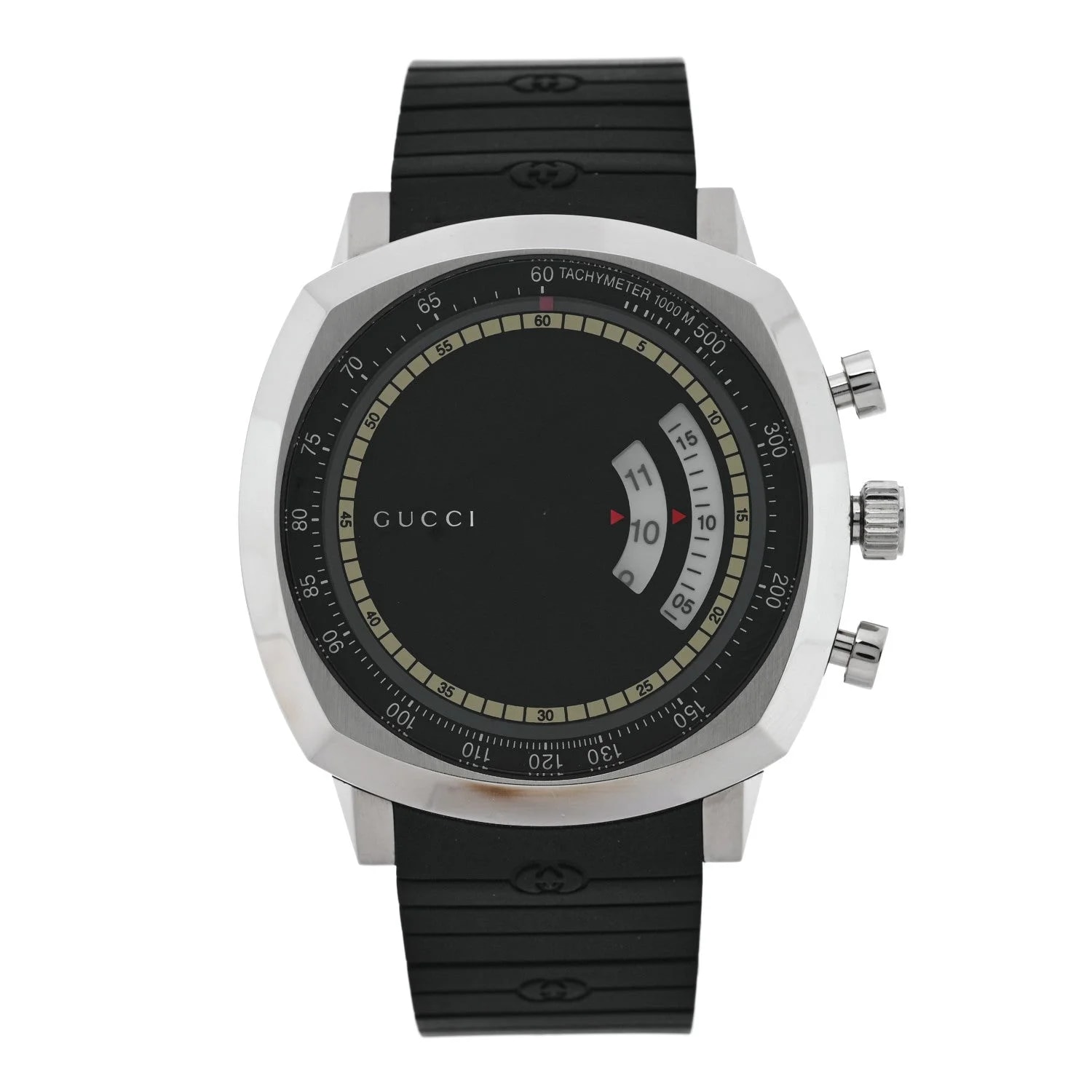Gucci — Stainless Steel Rubber 40mm Grip Quartz Black — Watch — resale