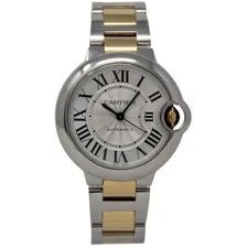 Cartier Ballon Bleu 33mm Steel & 18K Yellow Gold Automatic 3489 W2BB0002 #2361-1 2