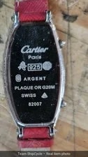 Defective Cartier Tonneau Dual Time Silver Paris 925 Broken Glass G3D 3