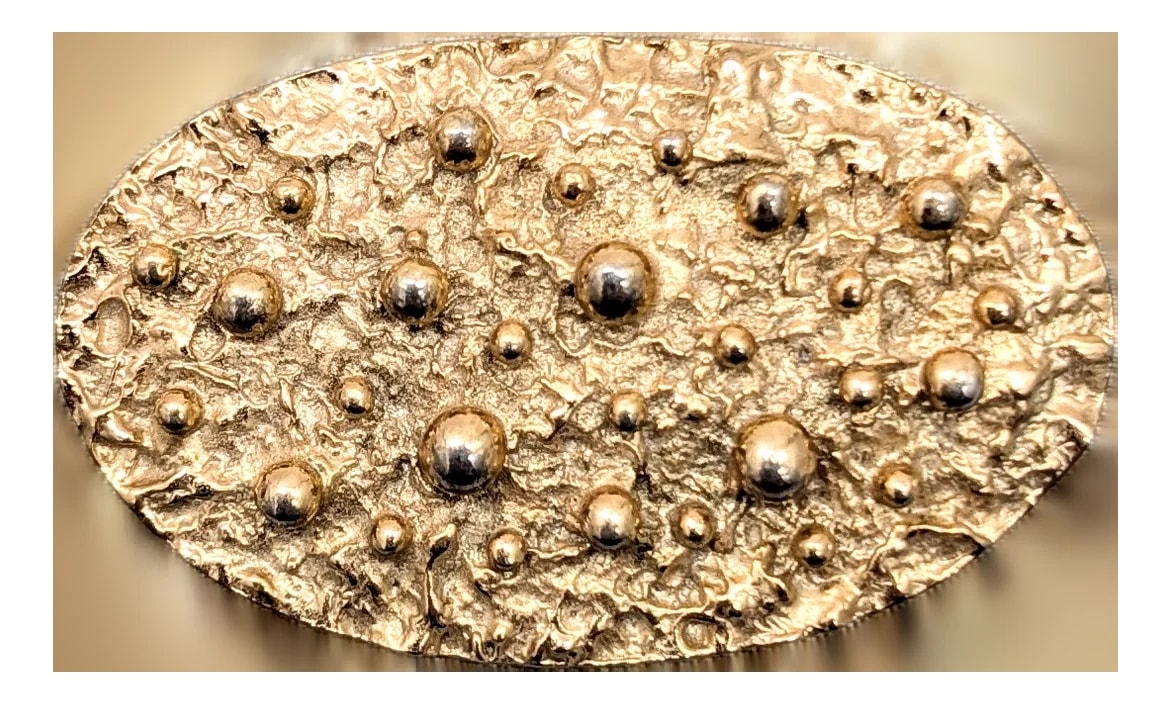 Napier — 1972 Signed Napier Oval Goldtone Bumpy Brooch — Jewelry — resale