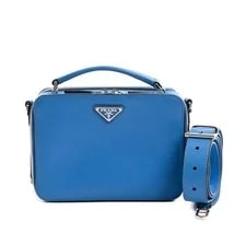 Prada — Prada Brique Enameled Triangle Logo — Handbag — resale