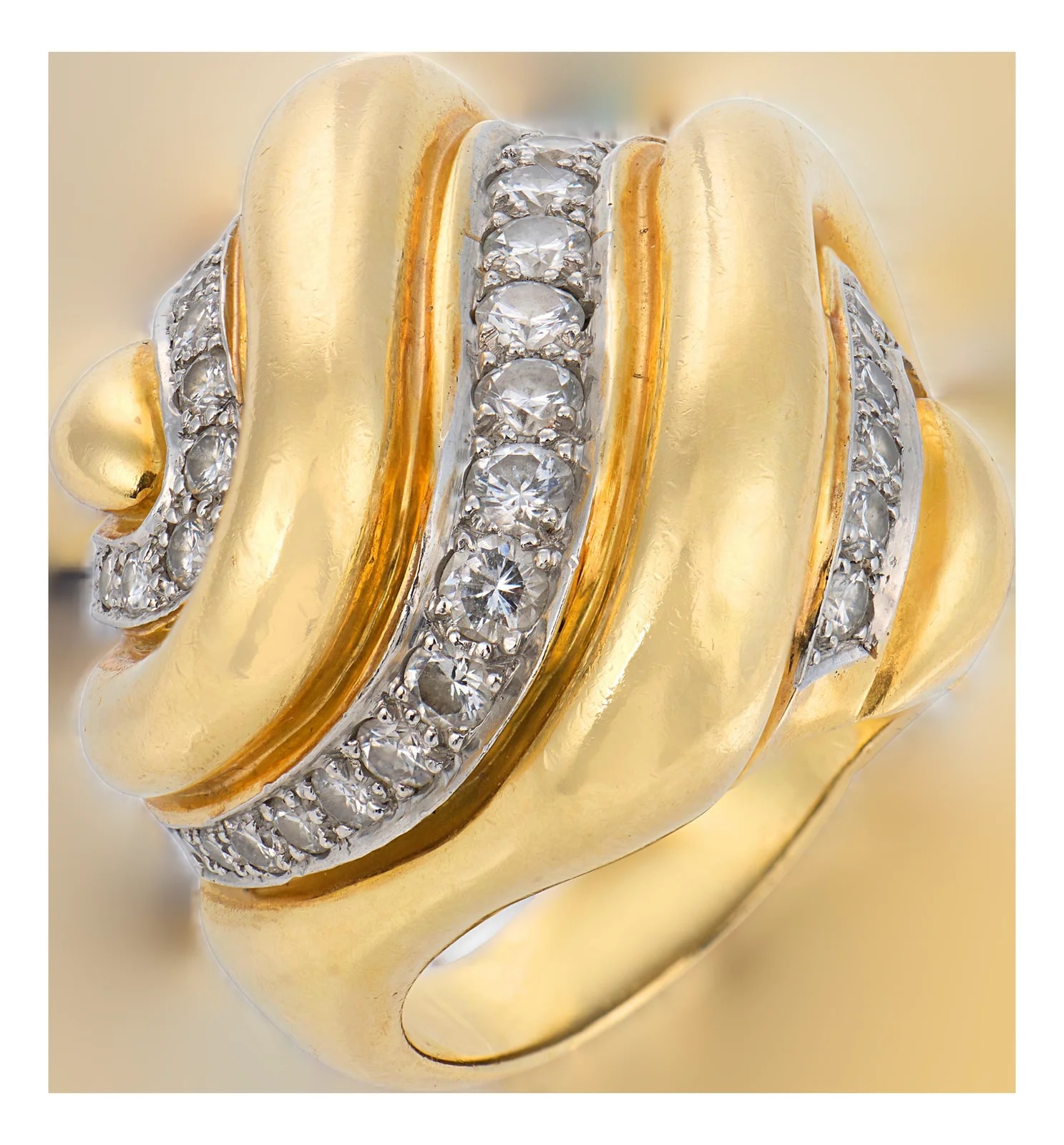 1980s Andrew Clunn 2.00 Carat 18k Yellow Gold Cocktail Ring — Jewelry — resale