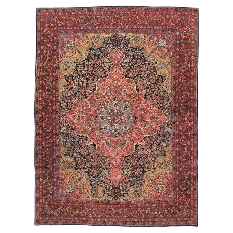 Zabihi Collection Jewel Toned Antique Sarouk Rug — Furniture — resale