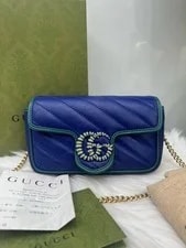 Gucci — Gucci GG Marmont Mini Enamel Buckle Chain Crossbody Duty Paid — Handbag — resale