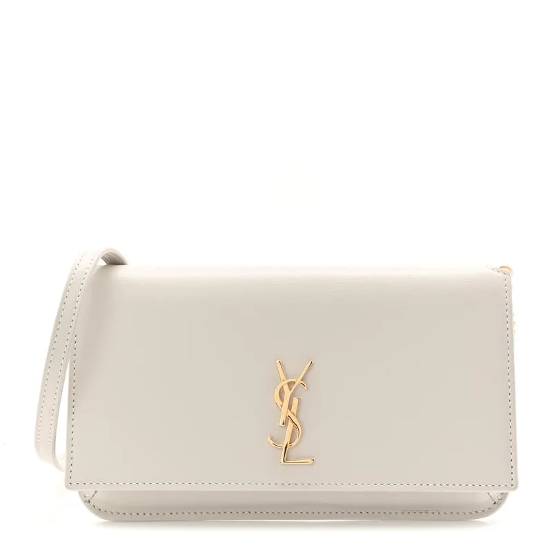 Saint Laurent — Smooth Monogram Phone Holder Crossbody Crema Soft — Handbag — resale