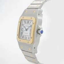 Cartier Santos 33mm 18K Yellow Gold Steel White Dial Automatic 2823 2