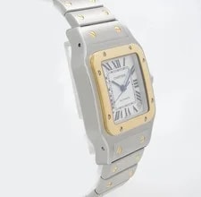 Cartier Santos 33mm 18K Yellow Gold Steel White Dial Automatic 2823 3