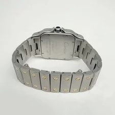 Cartier Santos 33mm 18K Yellow Gold Steel White Dial Automatic 2823 4