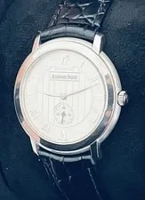 🎄🎁 Audemars Piguet. Jules. *18K Solid White Gold. OEM Strap + Gold Clasp. 3