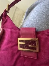 Fendi Hobo W/ Glittery Logo Buckle & Hardware 3