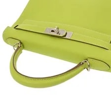 Hermes Kelly 28 Laced Candy Kiwi / Riken × Hardware Voe #W153 3