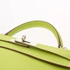 Hermes Kelly 28 Laced Candy Kiwi / Riken × Hardware Voe #W153 4