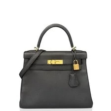 Noir — Hermes Kelly 28 89 Togo (kr030926a0) — Handbag — resale