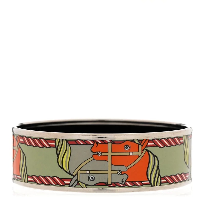Hermès — Enamel Printed Wide Quadrige 70 — Jewelry — resale