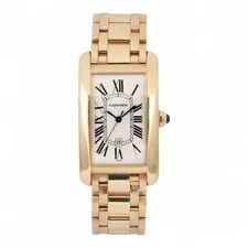 Cartier Tank Americaine Large 27mm 18K Gold White Dial W26031K2 1740 2