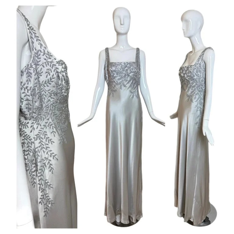 Carmen Marc Valvo — Carmen Marc Valvo 90's Beaded Evening Gown Bridal Wedding Dress — Clothing — resale