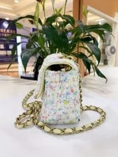 Auth Chanel Classic Flap Rectangular Light Crossbody 4