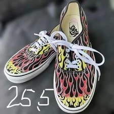 VANS — 7.5US Pattern Vhtf Vans Authenticflamesneaker LTD Collection Spo — Sneaker — resale
