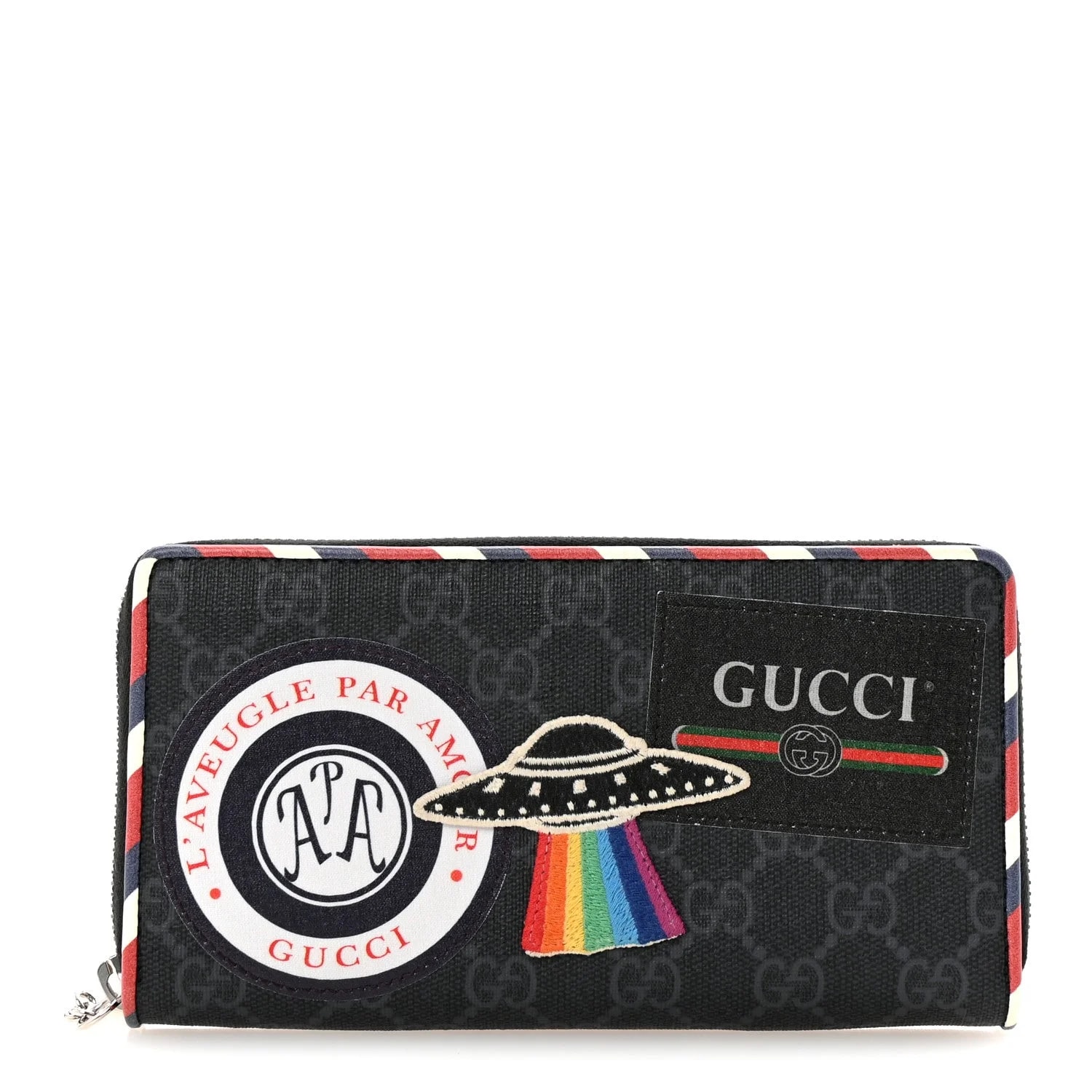 Gucci — Night Courrier Embroidered Zip Around Wallet — Accessory — resale